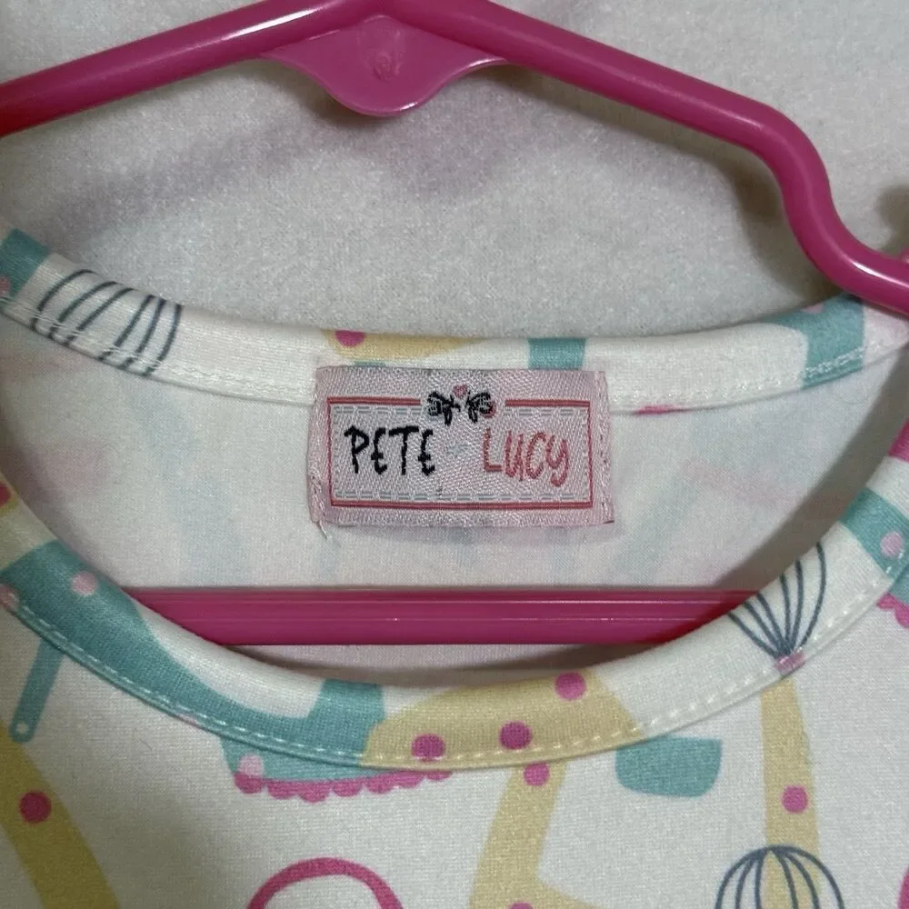 Pete + Lucy Baking Beauty Pink Blue Bubble Bodysuit Romper Girl's Size 18-24M - Picture 3 of 9